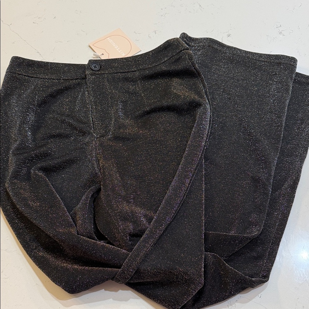 Kittenish Metallic Black Trousers